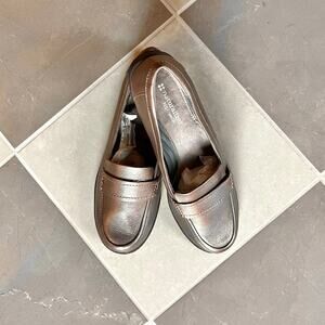 NEW Naturalizer Denise N5 Comfort Leather Loafers in Metallic Gold 8